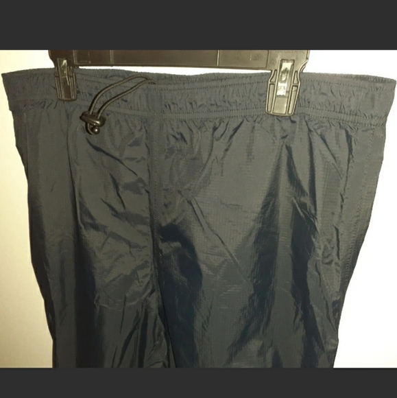 Men's New Sz LT L.L. BEAN Nylon Black WATERPROOF RIPSTOP Cinch-Drawstring Pants - Picture 8 of 10